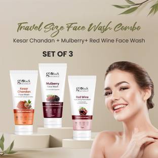 Globus Naturals Face Care Combo- Kesar Chandan, Mulberry, Red Wine Face Wash