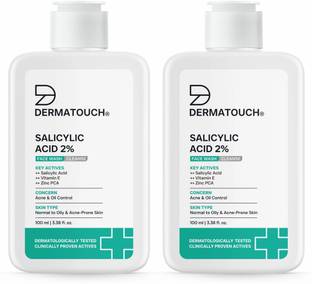Dermatouch Salicylic Acid 2%  | For Acne & Oil Control | Suitable to All Skin Types | For both Men & Women | 100ML(Pack of 2) Face Wash
