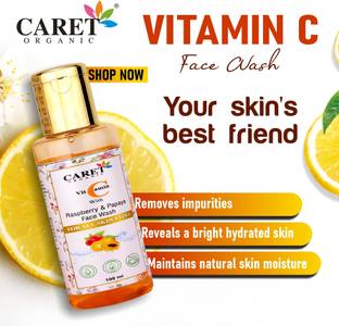 Caret Organic Natural  for Dry Skin for Tan removal and Skin brightning - SLS & Paraben Free Face Wash