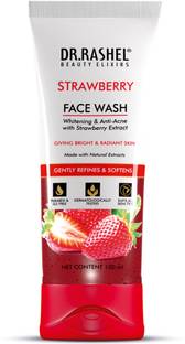 DR.RASHEL Strawberry  Whitening & Anti-Acne with Strawberry Extract with No Parabens, SLS, Silicones & Colour Face Wash
