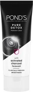 POND's Pure Detox  200 g|| Daily Exfoliating & Brightening Cleanser|With Activated Charcoal for Fresh Face Wash