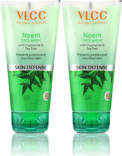 VLCC Neem  - 150ml X 2 | Fights Acne, and Pimples | Soothe Skin Inflammation and Irritation | With Neem, Chamomile, Tea Tree, Eucalyptus & Carrot seed Face Wash