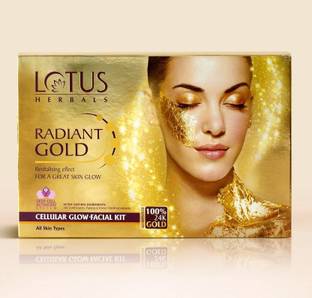 LOTUS HERBALS RADIANT GOLD Cellular Glow Salon Grade Single 
Facial Kit