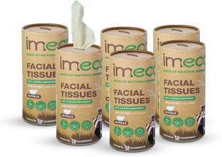 IMECO Bamboo Facial Tissue Paper 50 Pulls Box Each | Ideal for Travel, Car & Daily Use