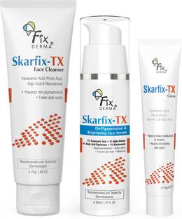 Fixderma SKARFIX-TX Face Cream, Cleanser, Serum For Dark Spots, blemishes & Pigmentation