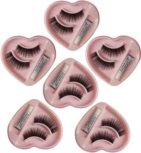 BONJOUR False-Fake Eyelashes With glue pack of 6 pair
