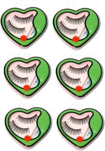 Elecsera False-Fake Eyelashes With Glue Set Natural (Pair of 6)