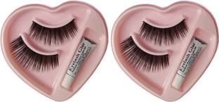BONJOUR False-Fake Thick Eyelashes With Glue Set Natural (Pair of 2)