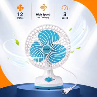 RUMEL 12 Inch Table Fan Powerful Airflow for Home & Office with 2 Year Warranty Anti Dust, Energy Savi...