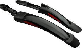 ShreNik Bicycle Fender Cycle Tape Mudguard MTB Mountain Senior Bikes Color Black-Red Clip-on Front & Rear Fender