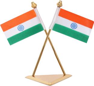 VOILA India Double Sided Wind Car Dashboard Flag