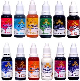 PAPILON Gel Food colour (30gm x 12) Multicolor