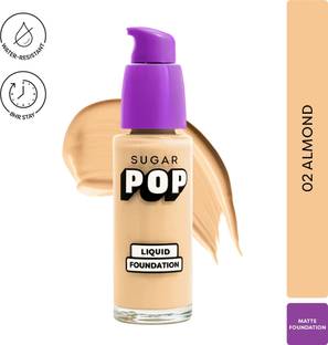 SUGAR POP Liquid Foundation - 02 Almond | Water Resistant | Super Matte | Full Coverage Foundation