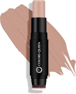 COLORS QUEEN Fix & Blend Matte Foundation Stick with Inbuilt Brush, Medium to Full Coverage Foundation