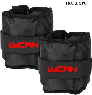 LYCAN 1kg x 2pc ankle weight Best for Fitness, Walking, Jogging, Aerobics and Swimming Black Ankle & Wrist Weight