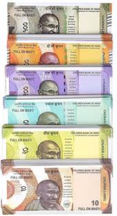 FIER Combo (12 Each x 6=72 Nakli ) Playing Indian Currency Notes note Gag Toy