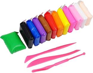 KELOSK 12ps Colorful Dry Clay for Kids Air Clay with 3 Tool Fun Toy Kit Soft super Clay