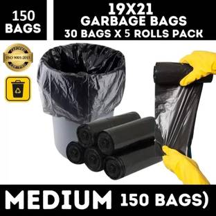 AAYAR PREMIUM MEDIUM Garbage Bag | 150 Trash bags | 30 Bags X 5 Roll | 19 X 21 Medium 5 L Garbage Bag  Pack Of 150