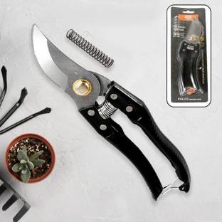 Gambit Steel Flower Cutter Garden Shears Pruners Scissor Flower Cutter, Leaf Cutter for Potted Plants Bypass Secateurs Trimmer Carbon Steel Blade Bypass Pruner (Manual) Garden Tool Kit