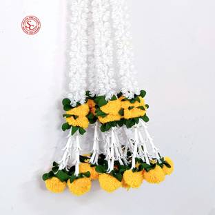 SATVIK CREATIONS BEAUTIFUL JASMINE AND MARIGOLD WALL HANGING Suitable for (Home|Shop|Temple) Garland