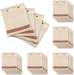 TAKIVA Cotton Saree Cover with Button Closure (Pack 24) | Clothes Storage Bag | Cotton Clothes Covers, Wardrobe Organizer with Transparent mesh window