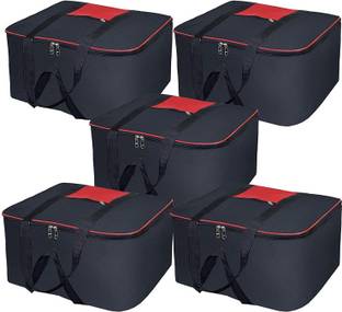 House of Common Underbed Storage Bag Moisture Proof Cloth Organiser Underbed Storage Bag with Zippered Closure and Handle Pack Of 5