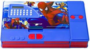 marchid Spiderman Gadget Pencil Box with Calculator (Multicolour) Geometry Box