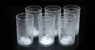 Shivaansh (Pack of 6) Prizam Designed Transparent Unbreakable Plastic Glass Set of 6 Pcs Glass Set Water/Juice Glass