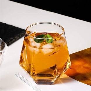 Coozico (Pack of 2) Crystal Clear Fancy Whiskey Scotch glass Glasses Set Glass Set SET OF 2 Glass Set Whisky Glass