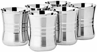 akashmetal (Pack of 6) STEEL GLASS Glass Water/Juice Glass