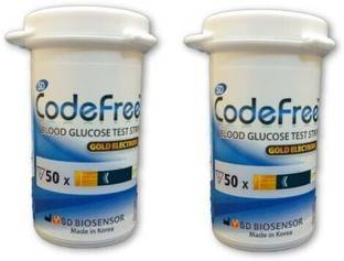 सद कोडफ्री SD Codefree 100 ग्लूकोमीटर स्ट्रिप्स
