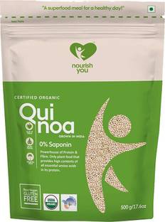 Nourish You White Quinoa for Weight Loss Mgmt., Glutten Free, High Protein & Fibre (500g) Quinoa