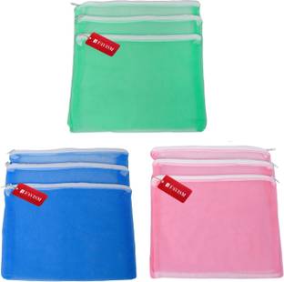 FAVISM Reusable Fruits & Vegetables Grocery bags or Fridge Bags or Multi Purpous Storage bags Combo Pack of 9 Pcs. Pack of 9 Grocery Bags