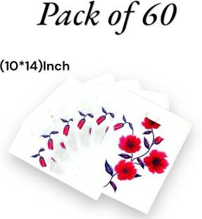 CARRY CLOUD Carry Bags 10*14Inch[Packof60] white D-Cut Bags Rose Handle Gifts&Versatile bags Pack of 60 Grocery Bags