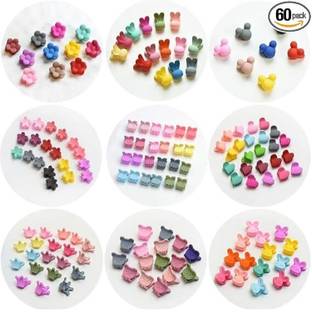 WestFashion 50 Mini Matte Plastic Pins Clamps For Girl Teens Kids and Women Hair Claw