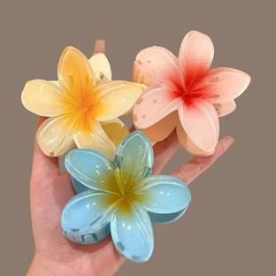 Amirah 3 pcs Hawaiian Flower Hair Clips for Women Flower Hair Claw Clips Hair Claw