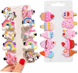 Sai Darshan 20pcs Rainbow Unicorn Ice Cream Hair Clips Set Baby Hairpin For Kids Girls Toddler Barrettes Hair Accessories Hair Clip