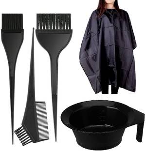 avnish Hair Dye Brush and Bowl with Apron Combo Set For Men, Women, Salon (pack of 5) Hair Accessory Set