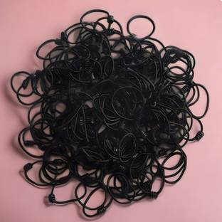 RAION Superior Quality Black Elastic Hair Ties Toddler for girls & Women pack of 180 Rubber Band