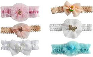 HOMEMATES multi-colored baby girl kids hairband headbands elastic Ribbon hair accessory set 6 PCS Head Band