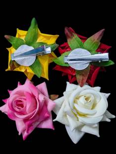 Vivalace Velvet Vintage Rose Flower Brooch Pin For Wedding Party Hair Clip Hair Clip