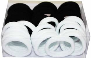 GARV 30Pcs Black and White Soft Ponytail Rubber Bands Rubber Band