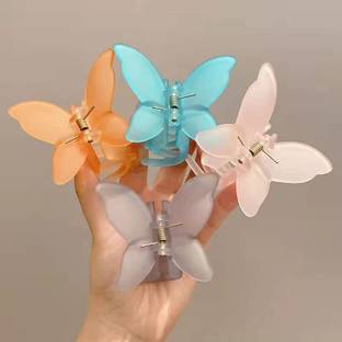 SIA VENDORS (2_PCS_BUTTERFLY CLAW _LOOK) Cute Ponytail Holder pins Set (multi Color) Hair Extension
