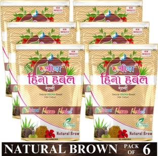 Rubina Brown Herbal Mehendi For Hair With Goodness Of 9 Herbs| Natural Hair Colour , Natural Brown Mehendi