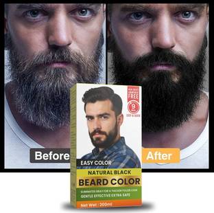 Mabilia Black Beard Color for Men Natural-Looking with Strong Pigments , Black