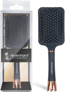 MAJESTIQUE Paddle Brush with Large Cushion Hair Brush, Exclusive Crown Handle