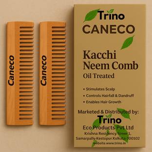 CANECO 100% Pure Neem Wood Baby Comb Natural for Newborns & Toddlers