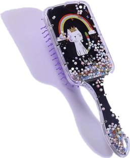 feelhigh Paddle Shape Massage Glitter Hair Brush for Women Men Hair Styling Tool