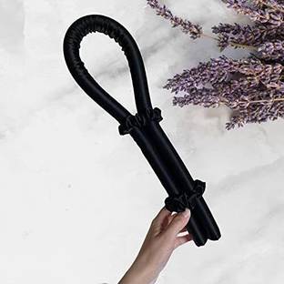 Maa shopping Silk curling ribbon, heatless hair curling set with2 Scrunchies, silk satin curler ribbon set, heatless curls(pack of 1) (black) Hair Curler