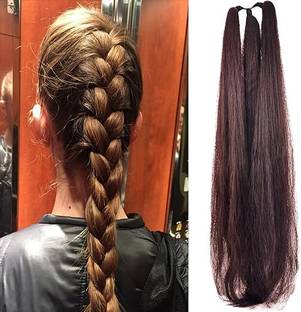 MEGARICH Synthetic Parandi Choti For Women And Girls (Brown, 30) Hair Extension